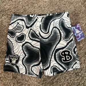 Bucket Squad Raiders Mesh Shorts YXL Black White Streetwear NBA Youth